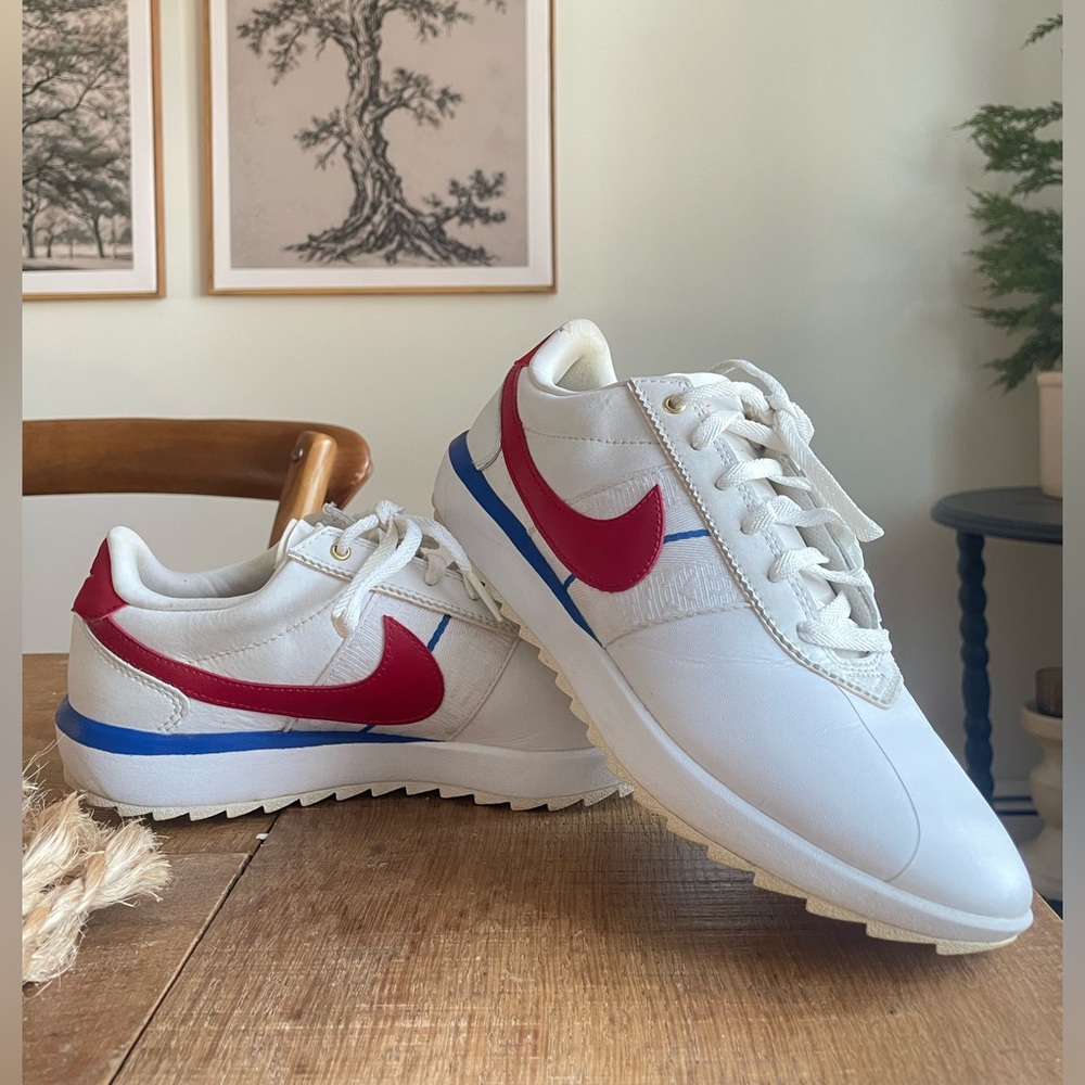 VTG Nike Women's  Cortez G Forrest Gump USA White Red Blue CI1670-100 Golf 7.5
